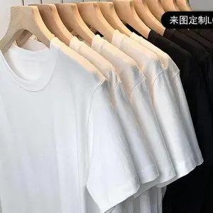 纯棉男士短袖t恤广告衫纯色棉现货批发