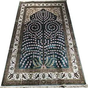 亚美地毯厂生产4x6ft/122x183cm手工编织真丝生命之树客厅茶几小地毯墙壁装饰收藏挂毯