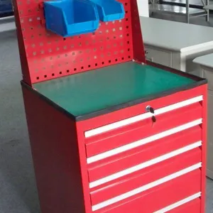 带门锁手推式车间工具柜 七抽双导轨工具柜 青岛钳工工位工具整理柜