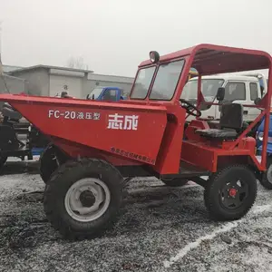 浩阳柴油机动工程翻斗车 FC-10型两驱工地翻斗车 小四轮卸料运输车