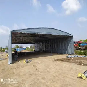 创力蓬业搭建移动折叠大棚 加厚镀锌钢管 手动可推拉