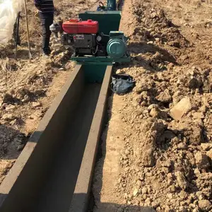 蝶形水渠现浇成型机 梯形水渠摊铺滑膜机 全自动水渠滑模机