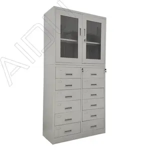 上海工厂直送供应AD-G-0020 加厚下十二斗器械柜办公钢柜学校资料柜钢制12抽柜