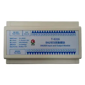 供应掌中宇T-6316 基于以太网的8AI/8DI采集模块 TCP/IP通讯