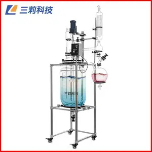 S212-10L双层玻璃反应釜 框架式温度转速双数显玻璃反应釜