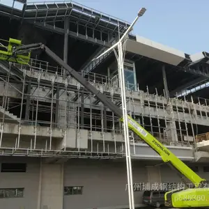 小区商品房大门外立面铝单板幕墙工程,售楼部幕墙镀锌钢龙骨深化下料、安装