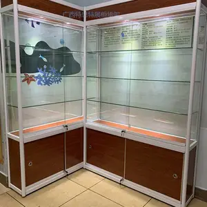 南宁钛合金玻璃展示柜南宁展架玻璃柜精品架