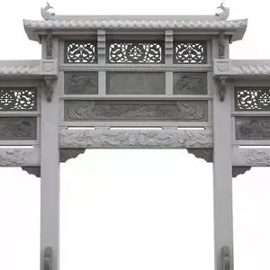 石牌坊石雕牌坊安装,山门石雕