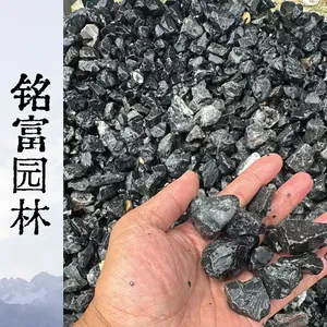 天然黑色水洗砾石 旱溪铺路造景石 多规格现货直发