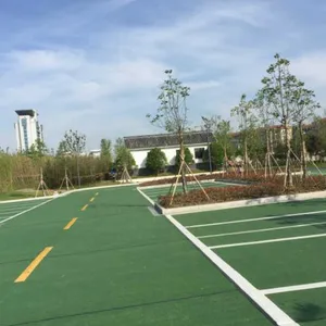 市政公园透水地坪浇筑现场 彩色混凝土一站式施工