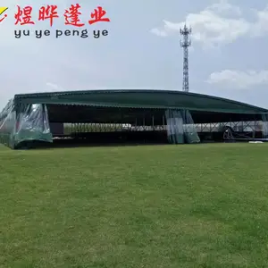 移动伸缩帐篷推拉雨棚大型仓库蓬活动帐篷活动防雨棚工地帐篷物流仓库篷活动仓库