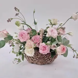 国庆节*** 鲜切花花篮团购 多种色系玫瑰花篮 企业福利团购 同城免费配送
