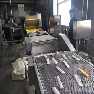 脆皮带鱼裹糠机 带鱼段上浆机 SP400型挂浆裹糠生产线