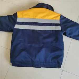 山东济宁铁路工装厂家，调车棉服春秋反光条长袖耐磨工作服套装检车员乘务路段全尺码