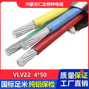 仁达电缆 国标电线 VLV22 0.6/1KV 低压电力电缆 4*50mm? 铝芯铠装线
