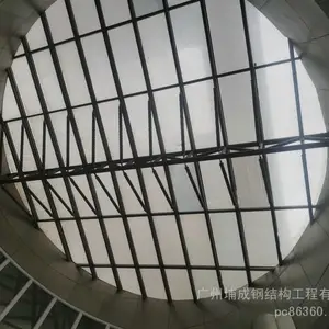 GZ埔成网架钢架构工程服务,商场中庭玻璃采光顶设计安装,599元一平异形圆形采光玻璃屋面