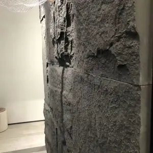 PU蘑菇石生产背景墙|安装简易|保温隔热PU蘑菇石柱子厂家直发