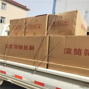 沙场滚筒筛清孔毛刷辊抛光打磨钢带缠绕式钢丝滚筒毛刷