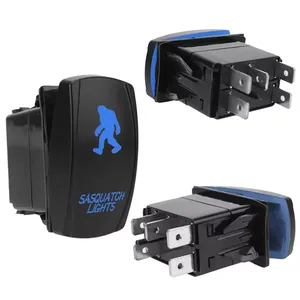 汽车船舶改装车用开关船型开关5PIN两两档蓝光12V-24V