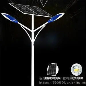 5米6米太阳能路灯 新农村户外双头高杆灯庭院灯投光灯100w50瓦