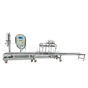 18-20L美式塑料桶液体硅胶辊压灌装机 涂料胶水化工电动输送辊盖机