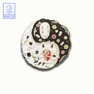 厂家定制金属徽章 卡通太极图案珐琅徽章 来图稿设计定做