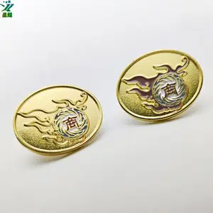 金属商会徽章定制电镀金色烤漆会徽司徽胸章定制铜质商会会员胸针