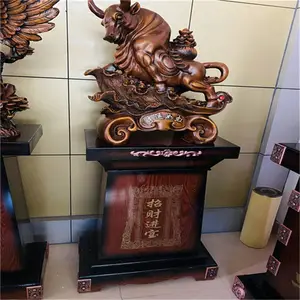 落地牛气冲天摆件 树脂牛大号工艺品 饭店开业大吉礼品