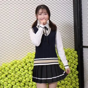 新款秋季中学生英伦学院风圆领套头套装日韩校服定做批发一件代发