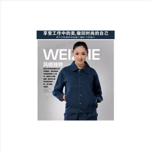 厂家直销蓝色牛仔工作服_电焊工全棉工作服_东营牛仔工作服
