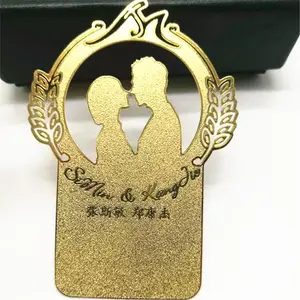 创意金属镂空书签定制 情侣婚庆书签 物美价优
