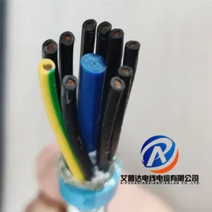 TPU拖链电缆10X1.0mm2高度耐油移动坦克链柔性电缆