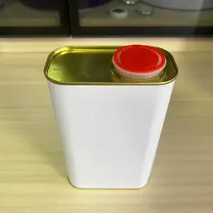 方罐1升方形马口铁机油桶1kg化工溶剂样品罐油漆桶1L胶水包装铁桶