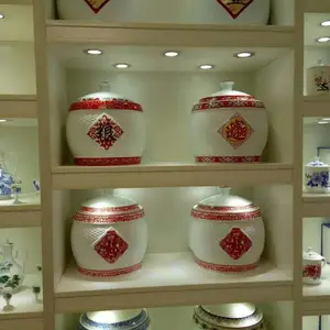 陶瓷米缸批发 防潮带盖陶瓷储物缸 30斤50斤米缸厂家