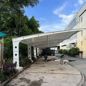 膜结构7字形停车棚厂家安装膜结构停车遮雨遮阳棚