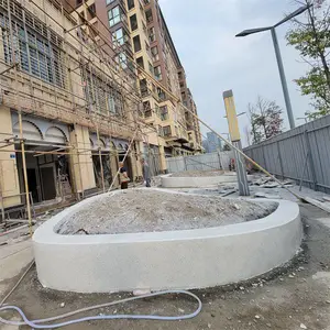 江浙沪皖泰科仿石异形树池坐凳高性能混凝土磨石花坛安装