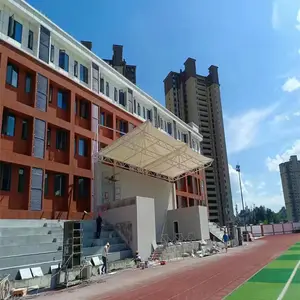 中山学校停车场张拉膜雨棚 耐力板汽车棚生产定做恒凯