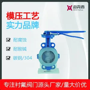 铸铁衬氟对夹手动蝶阀 D71F衬四氟耐酸碱耐腐蚀