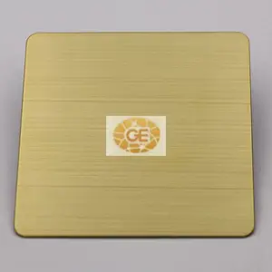 专业不锈钢发纹日本金无指纹 高比不锈钢拉丝黄金色金属制品