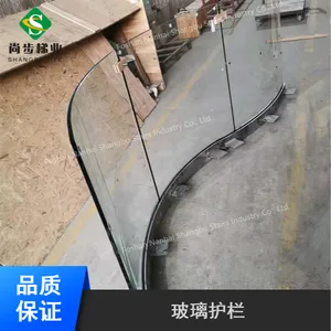 加厚托板斜爬梯阔架室外钢结构玻璃护栏