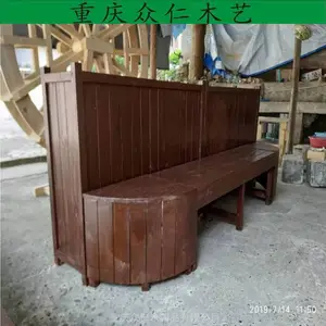 自贡防腐木广场花箱 实木道路树池生产 众仁木艺