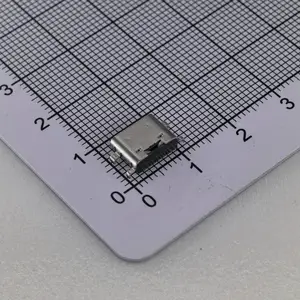 沉板2.4 TYPE C 16PIN 5A SMT母座 LCP黑胶 端子黄铜 外壳304不锈钢 DIP脚