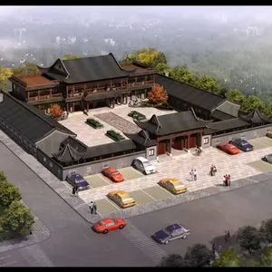 徽派四合院效果图 大型酒店四合院设计 仿古建筑四合院设计图 如何进行四合院设计?