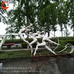 不锈钢城市人物 广场公园主题摆件篮球体育运动雕塑 景区园林雕塑