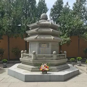 八角三层石雕舍利塔 圆寂石材墓塔 出家师父灵骨塔 花岗岩 泉臻古建