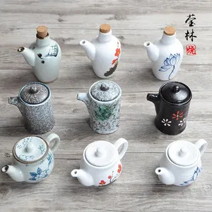 创意日式餐厅饭店餐具陶瓷油壶调料瓶醋瓶酱油瓶手绘陶瓷调味罐
