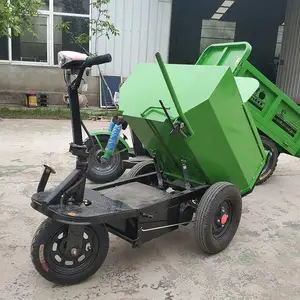 工地电动手推车视频多功能三轮自卸货车混凝土车载电动拉砖车 机械