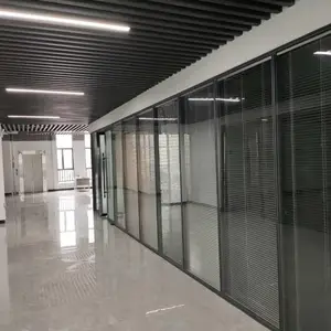 光明玻璃隔断 办公玻璃隔墙 办公室百叶隔墙美隔厂家供应