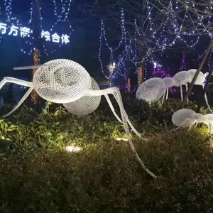 广州艺尔美不锈钢雕塑 户外大型不锈钢丝蚂蚁组合雕塑摆件