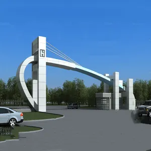 钢结构施工区门楼小区门头工业园新中式门楼厂家定做